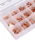 Copper Crush Washer Kit With 350 Pieces 18 Sizes Your Go To Auto And Marine Copper Gasket Set For Oil Drain Plugs Replacement Washers For Repairs And Maintenance Assortment, assorted sizes in storage case
