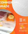 Gallon Vacuum Sealer Bags 11x16 Inch Heavy Duty BPA Free for food storage with embossed channels preventing freezer burn.