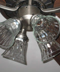 Clear Hammered Bell Glass Shade For Ceiling Fans Replacement Glass Globes Light Covers Two And One Eighth Inch Fitter