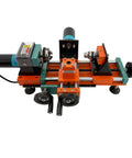 Intsuprmai Dual Motor Mini Wood Lathe Machine showing dual spindle motors, precision controls, and sturdy benchtop design.
