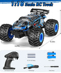 All Terrain 1:18 RC Car With LED Lights 2WD Remote Control Truck Tops Out At 20 KMH Rechargeable Batteries 2.4GHz Radio