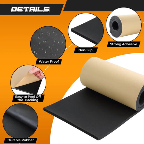 Adhesive Neoprene Foam Sheet One Half Inch Thick 12 Inch Wide 54 Inch Long For DIY Gaskets and Crafts, detail of texture and features