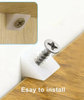 120 Piece Drawer Repair Kit With Screws For Sagging Drawers White Plastic Wedges And Angle Brackets Fasteners installation detail