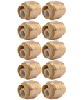 One Half Inch Brass Push Cap Pack Of 10 End Caps For PEX, Copper, CPVC, PE RT, And HDPE Pipes, Push To Connect Plumbing Fittings