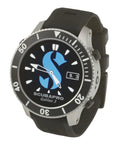 G3 Wrist Scuba Dive Computer With Bluetooth And Watch Style Color Display, black silicone strap, and stainless steel bezel