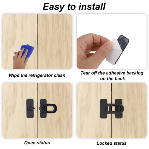 Steps to install 5 Pack Child Safety Cabinet Locks With 10 Adhesive Backings For Baby Proof Fridge Cabinets RV Refrigerator Freezer