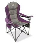 Heavy Duty High Back Folding Camp Chair With Cup Holder And Cooler Bag Perfect For Camping Hiking Picnics And Beach Trips Easy Transport Purple