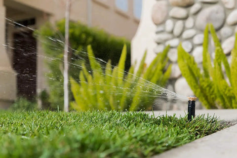 Pro Rotary Sprinkler With PRS Pressure Regulation, High-Efficiency Rotor, Hand Adjustable 45 To 270 Degree Pattern in use on lawn