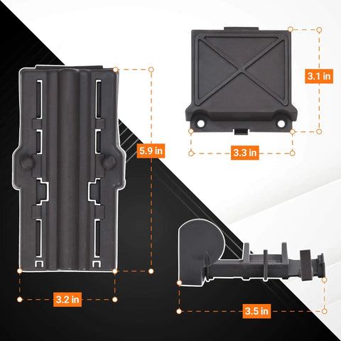 Ultra Durable Beefy Metal Dishwasher Rack Adjuster Kit Replacement Part For Whirlpool And Kenmore, dimensions labeled