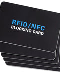 Five Pack RFID Blocker Cards For Wallets Protect All Contactless Cards From Scanning NFC Debit Credit Passport Protection Slim Wallet Friendly Black Fits In Any Pocket