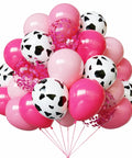 Pink Cow Print Balloons Party Kit 67 Piece Set For Birthday Baby Shower Rodeo Farm Party Decorations Includes 12 Inch Cowgirl Balloons
