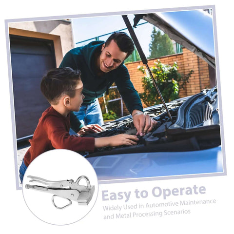 Father and son working on car engine with Heavy Duty Pulling Pliers Clamp For Auto Body Sheet Metal Repair inset image