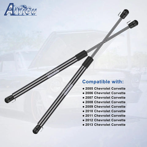 Built Tough Rear Hatch Shock Strut For 2005 2013 Chevrolet Corvette Liftgate pair with black grips designed for smooth liftgate operation.
