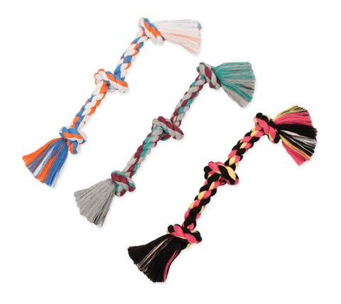 Three Flossy Chews Color Rope Tug For Dogs, Premium Cotton Poly Tug Toy For Interactive Play And Chewing, Knotted Rope Dog Toy In Assorted Colors