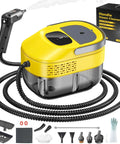 Brand New Handheld Steam Cleaner With Adjustable 3-Level Pressure Settings And One Point Six Qt Tank For Fast Cleaning with hose and attachments.