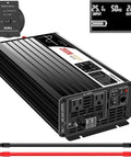 2000W Pure Sine Wave Inverter 12V To 120V AC Converter with remote and Bluetooth control, showing power and surge capacity