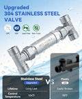 Upgraded 304 stainless steel valve designed for hot and cold water control in Instant Hot Water Recirculating Pump Kit.