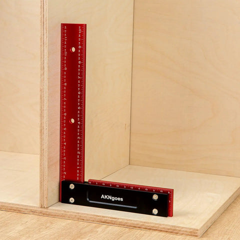 Pro Grade Aluminum Woodworking Square For Layout And Joinery Self Standing With Shoulder Lip And Laser Engraved Scales 24 Inch