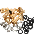 Brass Garden Hose Repair Connector Kit With Clamps And Gaskets For Quick Fix On High Pressure Water Hoses Easy Install For Outdoor Use And Garden Watering upgrades, brass fittings and clamps