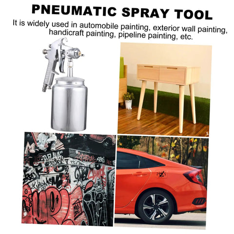 Autsuppl Airless Paint Sprayer For Furniture, High Atomization Pneumatic Spray Gun Tool For Rustoleum, Home And Industry Use, Adjustable Spring Range, Professional Finish Equipment, Durable Design with spray gun and painted furniture.