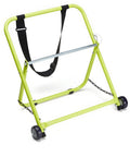 Industrial Wire And Cable Caddy With Wheels And Pull Strap Heavy Duty Steel Dispenser for reels up to 20 inch diameter, green frame