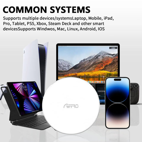 Magnetic Portable SSD 1TB For iPhone MagSafe shown with laptop, tablet, PlayStation, and iPhone, illustrating compatibility.