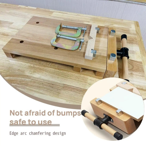 Durable Beech Wood Workbench Vise For Home Hobbyists And Woodshops Desktop Woodworking Vise With G Type Fixing Clips showcased on a wooden table