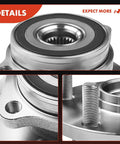 Close-up of Twin Pack Wheel Bearing And Hub Assembly 5 Lug Compatible With Subaru Outback Legacy Forester Impreza Ascent WRX STI WRX Tribeca Replacement Front And Rear Hubs For 2004 Through 2021 Models.