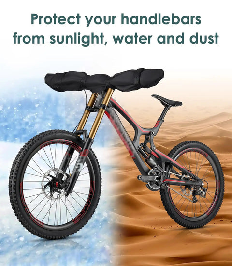 Two Pack Waterproof Handlebar Cover For E Bike Transport Protection Easy Zip On With Elastic Band 35.8 X 9 Inches Weatherproof Hood For Rear Rack And Rain Shield