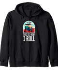 Black Classic Fit Zip Up Hoodie Built Different With Ultra Soft Brushed Interior Featuring Bold Tuk Tuk Graphic.