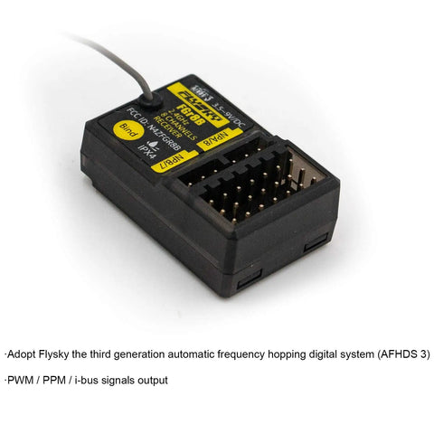8 Channel 2.4GHz RC Receiver With PWM PPM IBus Output For Cars And Boats AFHDS 3 Compatible Works With PL18 NB4 NB4 Lite FRM302 Transmitters And RF Modules Bidirectional Single Antenna Receiver For Crisp Control And Plug And Play Setup close-up