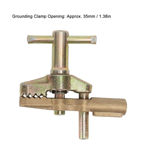 Heavy Duty Welding Ground Clamp With 800 Amp Brass Iron Build, Robust Secure Connection Tool For Reliable Soldering And Tough Welding Jobs That Never Fade Or Corrode showing 35mm opening.