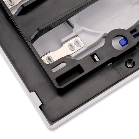 Close-up of Dual Flush Actuator Plate For Concealed Cisterns Alpine White Wall Mount Toilet Flush Plate Easy Install