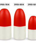 Crab Trap Floats and Marker Buoys for Fishing, High Visibility Red and White Foam Buoys, 5x11 Inch, 6x14 Inch, 7x14 Inch Sets