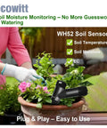3 In 1 Soil Meter Sensor For Garden Monitoring Moisture Temperature And Electrical Conductivity Readings Sensor Only That Pairs With Gateway Or Console At 915 MHz And No Fuss WiFi Setup in potted flowers