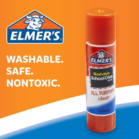 All Purpose School Glue Sticks, Washable And Clear, 7 g Each, 30 Count, Bonds To Paper Cardboard Foam Board And More, Nontoxic