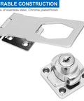 Heavy Duty Keyed Hasp Locks With Screws 4 Inch Safety Hasp With Lock Metal Twist Knob Keyed Locking Hasp Set Silver Finish 4 Pack To Lock Down Doors Cabinets Toolboxes Gates Outdoor Gear