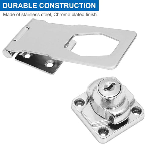 Heavy Duty Keyed Hasp Locks With Screws 4 Inch Safety Hasp With Lock Metal Twist Knob Keyed Locking Hasp Set Silver Finish 4 Pack To Lock Down Doors Cabinets Toolboxes Gates Outdoor Gear