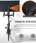 Locking Slatwall Bike Hooks Set, Heavy Duty PVC Coated Bicycle Hangers For Wall Mount with locking detail highlighted