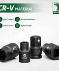 Heavy Duty 22 Piece External Torx Plus Socket Set For Tesla Ev Battery Swaps And Street Build Ups 1 4 3 8 1 2 Inch Drives Knuckle Bashin Chrome V Steel Kit, showing CR-V material sockets.