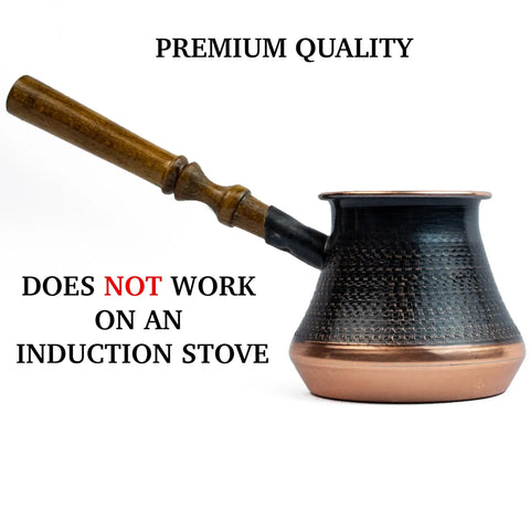 Copper Turkish Coffee Pot With Wooden Handle 7 Oz Cezve Ibrik Jezve Jazve For Pro Brew Everyday Armenian Greek Arabic Coffee Handcrafted