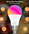 Crazy Bright Smart LED Light Bulbs 16W 1600 Lumen 150W Equivalent Color Changing A19 E26 Dimmable 2 4 GHz WiFi image