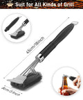 Heavy Duty Grill Brush And Scraper With 18 Inch Adjustable Handle For Outdoor Gas And Charcoal Grills Bottle Opener Included