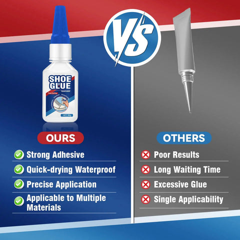 Comparison of Clear Shoe Glue Sole Repair Kit For Boots And Sneakers, Pro Grade Heavy Duty Waterproof Adhesive With Microtips versus other glue