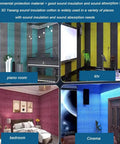High Density Self Adhesive Acoustic Foam Wall Panels Studio Soundproof Padding Rolls in piano room and cinema.