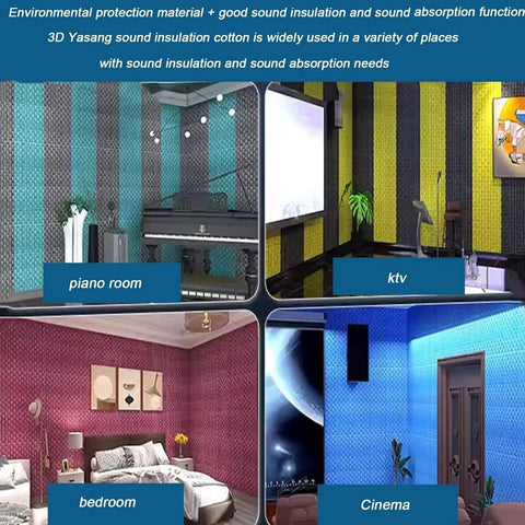 High Density Self Adhesive Acoustic Foam Wall Panels Studio Soundproof Padding Rolls in piano room and cinema.