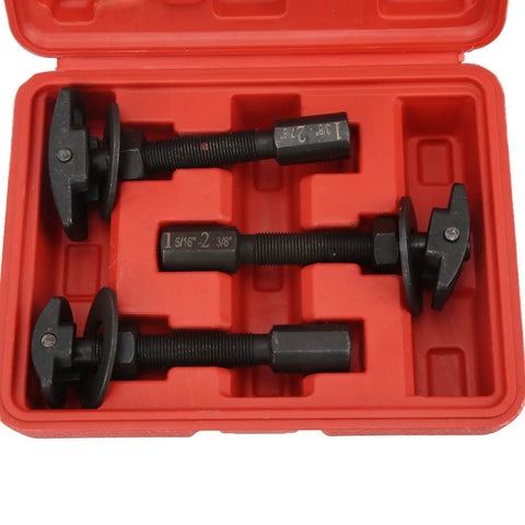 Thinking Process: 3-piece rear axle bearing removal tool set in red case, carbon steel, for semifloating axle repairs