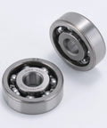 Two XiKe 6300-C3 deep groove ball bearings, 10x35x11 mm, open type, metal, front and side views
