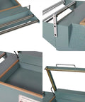 Close-up view of the GFJYKDL Heavy Duty L Bar Impulse Heat Sealer Wrapping Machine's film rack and compact design.