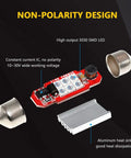 Super Bright Red DE3021 31mm Festoon LED Bulbs 6 SMD 3030 components, non-polarity design, aluminum heat sink, high output, 10-30V